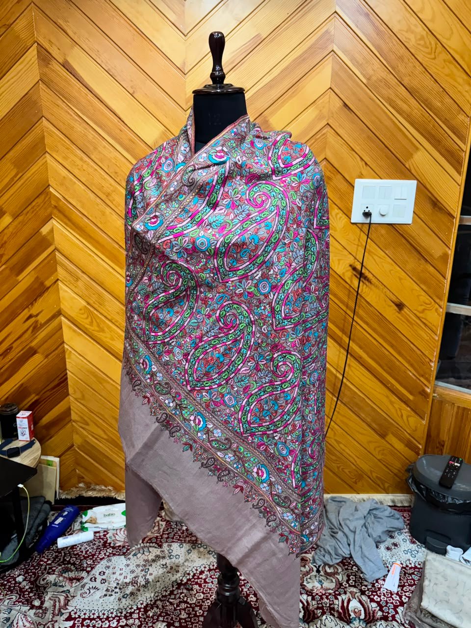 Dusty Rose Paisley Shawl