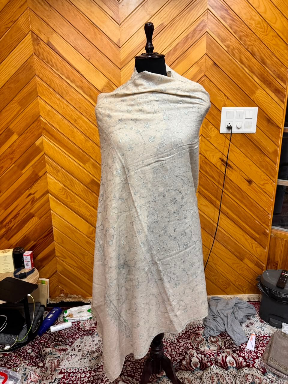 Ivory Subtle Paisley Shawl