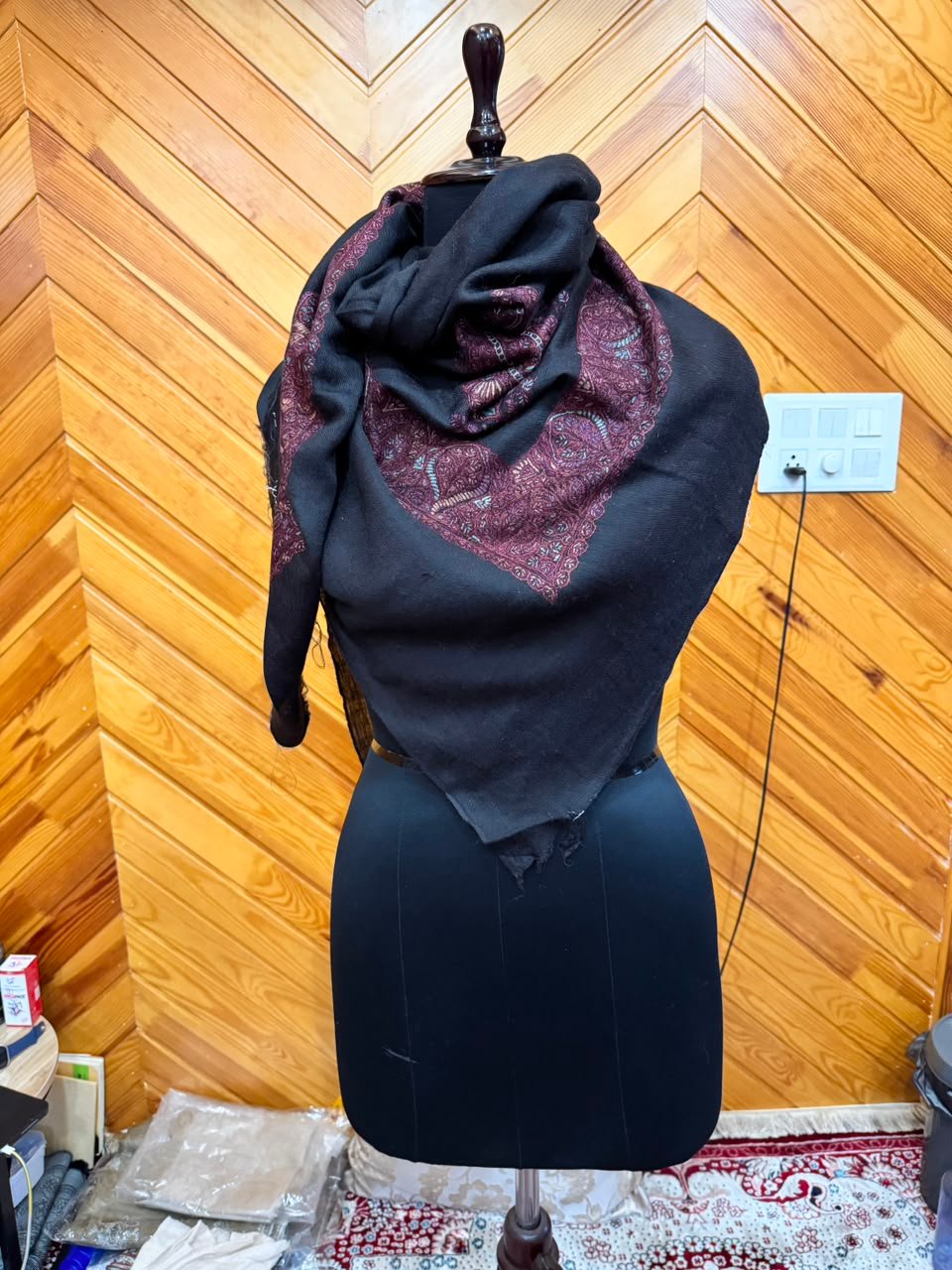 Ebony Maroon Paisley Wrap