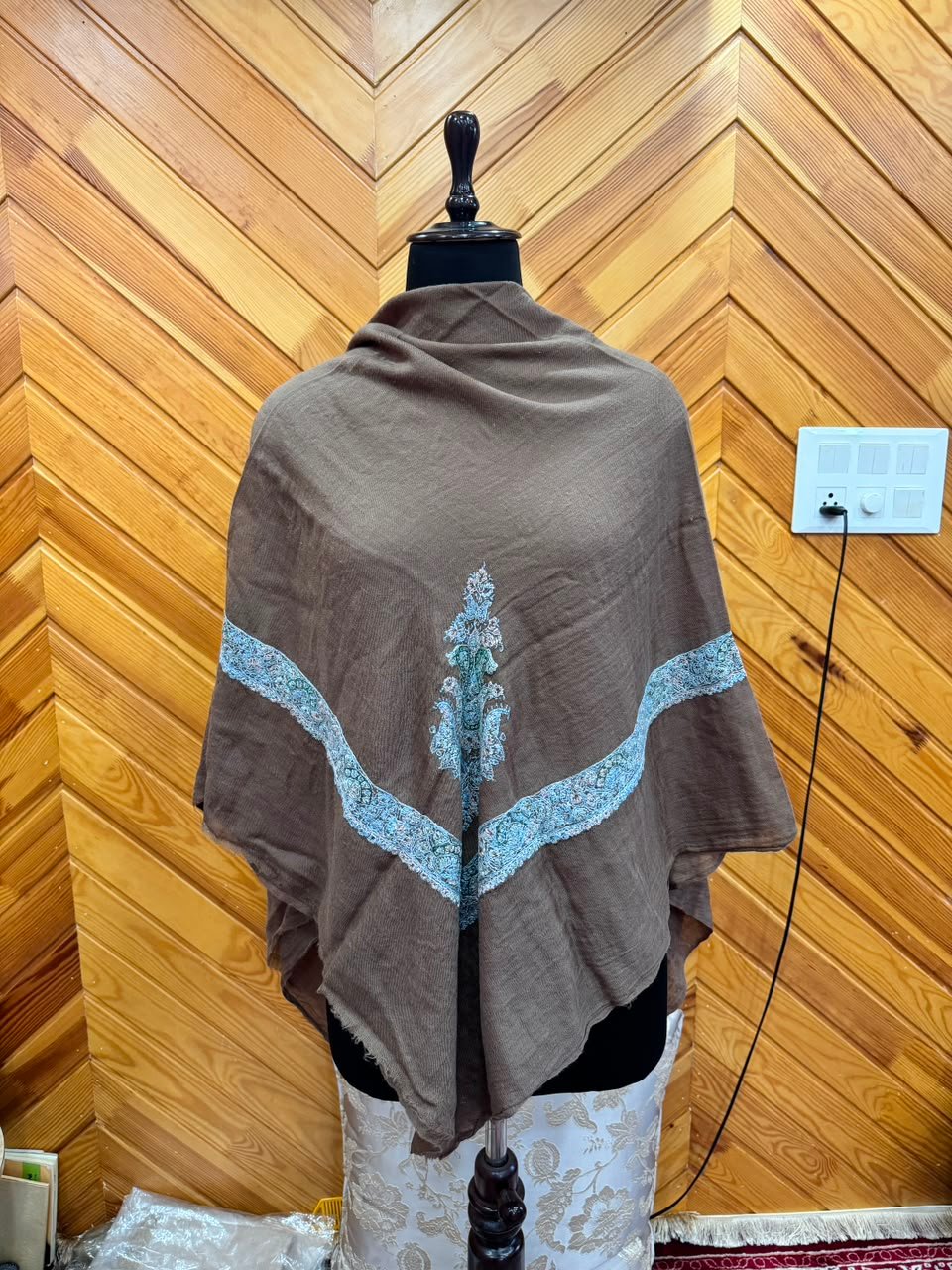Umber Sky-Chevron Poncho