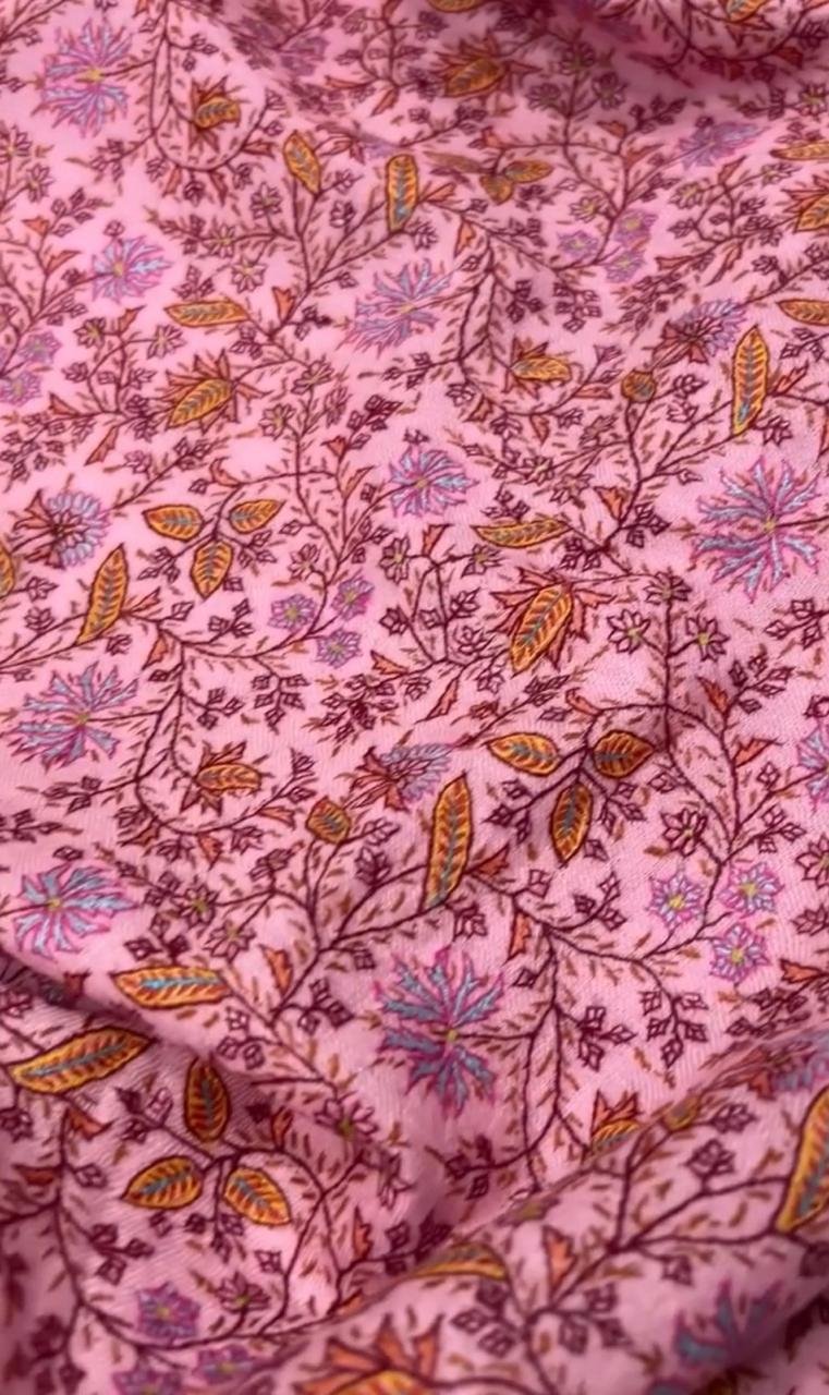 Pink Rust-Floral Pashmina