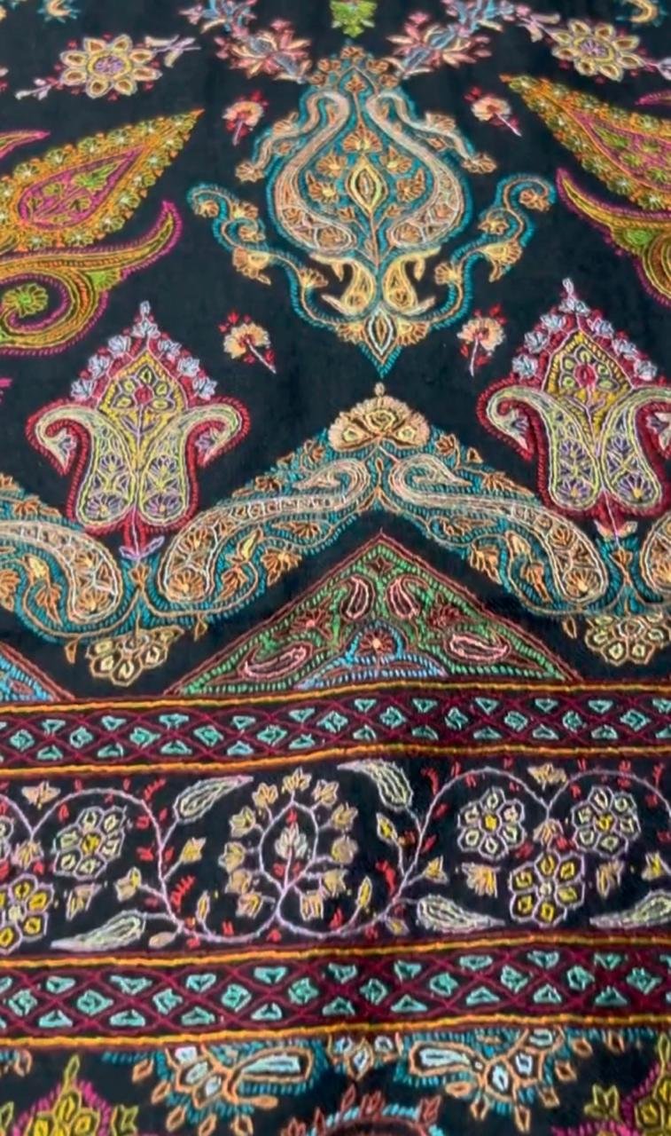 Midnight Jewel Paisley Pashmina